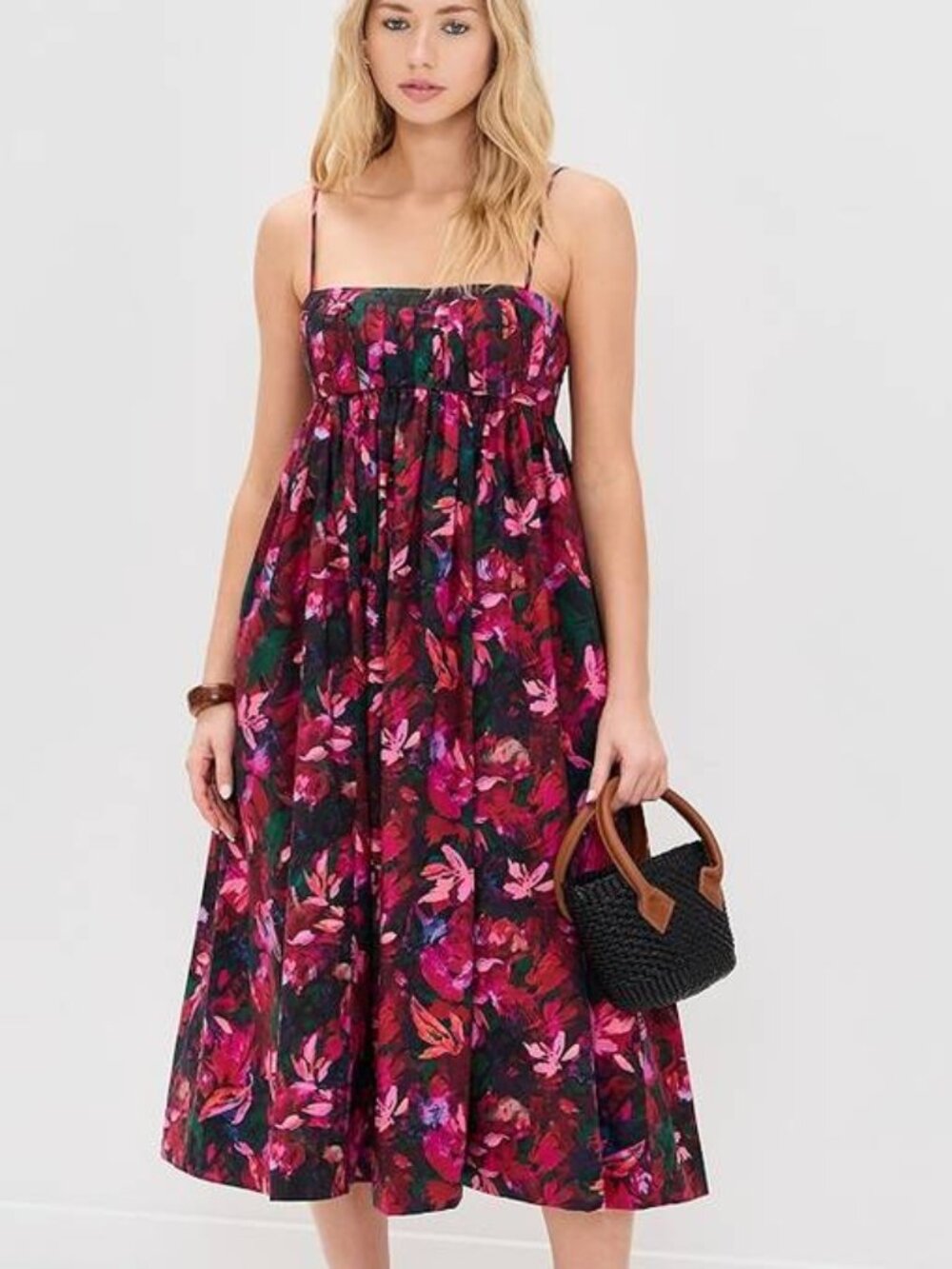 NEW ULLA JOHNSON Lucille Floral Midi Dress